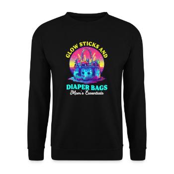 EDM Rave Mom Sticks & Diaper Bags - Unisex Sweatshirt - black - Front - Alina (178cm) & Michal (187cm)