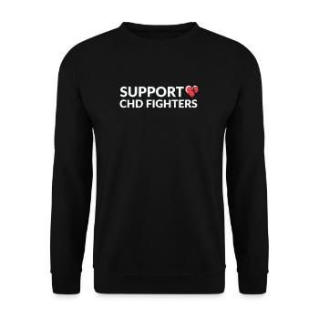 Soutien à la sensibilisation aux cardiopathies congénitales - Sweat-shirt Unisexe - noir - Devant - Alina (178cm) & Michal (187cm)