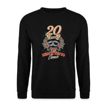 20 ans 20 ans : le meilleur reste à venir - Sweat-shirt Unisexe - noir - Devant - Alina (178cm) & Michal (187cm)