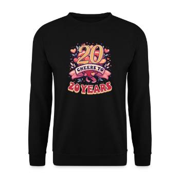 20 Years Anniversary Cheers To 20 Years! - Unisex Sweatshirt - black - Front - Alina (178cm) & Michal (187cm)