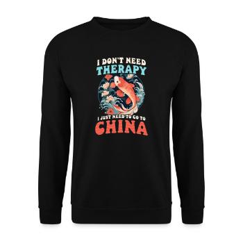 Chinese No Therapy Just Go China - Unisex Sweatshirt - black - Front - Alina (178cm) & Michal (187cm)