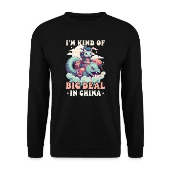 Chinese Kind Of Big Deal In China - Unisex Sweatshirt - black - Front - Alina (178cm) & Michal (187cm)
