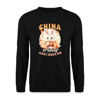 Chinese China Calling - Unisex Sweatshirt - black - Front - Alina (178cm) & Michal (187cm)