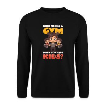 Bodybuilding-Mutter, die ein Fitnessstudio braucht, wenn Sie ein Kind haben - Unisex Pullover - Schwarz - Vorne - Alina (178cm) & Michal (187cm)