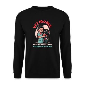 Maman vétérinaire guérissant les cœurs et embrassant les bobos - Sweat-shirt Unisexe - noir - Devant - Alina (178cm) & Michal (187cm)