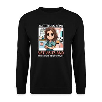 Visites vétérinaires et soirées parents-enseignants - Sweat-shirt Unisexe - noir - Devant - Alina (178cm) & Michal (187cm)