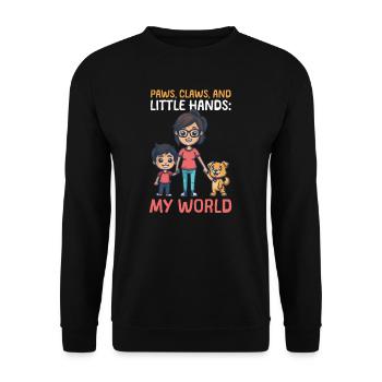 Vet Mom Paws, Claws, and Little Hands: My World - Unisex Sweatshirt - black - Front - Alina (178cm) & Michal (187cm)