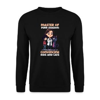Vet Mom Master of Purr-suasion - Unisex Sweatshirt - black - Front - Alina (178cm) & Michal (187cm)
