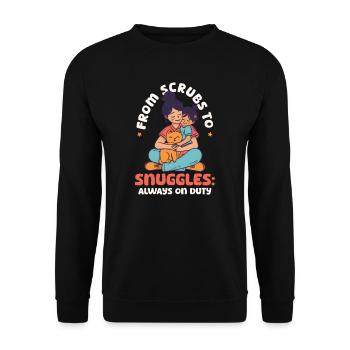 Vétérinaire maman : Blouses aux câlins : toujours en service - Sweat-shirt Unisexe - noir - Devant - Alina (178cm) & Michal (187cm)