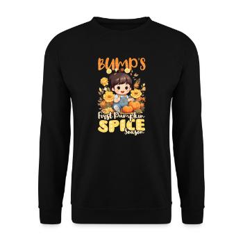 Pregnancy Announcement Bumps First Pumpkin Spice - Unisex Sweatshirt - black - Front - Alina (178cm) & Michal (187cm)