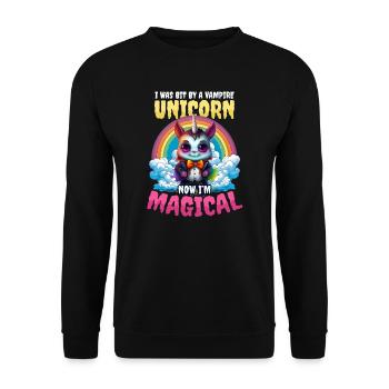 Halloween Unicorn Bit By Vampire Unicorn Magical - Unisex Sweatshirt - black - Front - Alina (178cm) & Michal (187cm)
