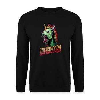 Licorne d’Halloween Zombiecorn - Sweat-shirt Unisexe - noir - Devant - Alina (178cm) & Michal (187cm)