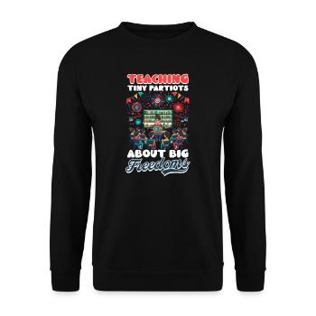 Kindergärtnerin Tiny Patriots Große Freiheiten - Unisex Pullover - Schwarz - Vorne - Alina (178cm) & Michal (187cm)