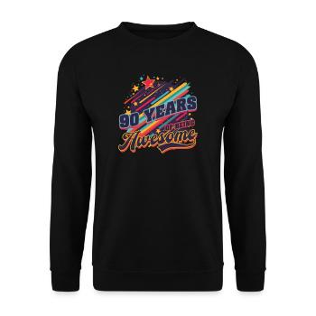 90 Years Old 90 Years of Being Awesome - Unisex Sweatshirt - black - Front - Alina (178cm) & Michal (187cm)