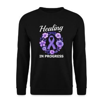 Domestic Violence Healing in Progress - Unisex Sweatshirt - black - Front - Alina (178cm) & Michal (187cm)
