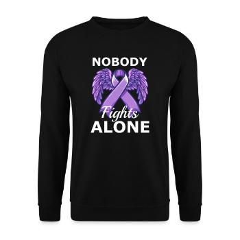 Domestic Violence Nobody Fights Alone - Unisex Sweatshirt - black - Front - Alina (178cm) & Michal (187cm)