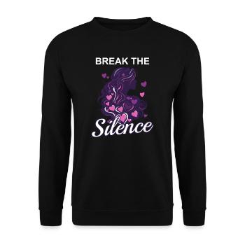 Domestic Violence Break the Silence - Unisex Sweatshirt - black - Front - Alina (178cm) & Michal (187cm)