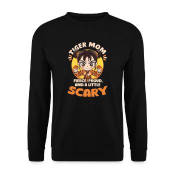 Chinese Mom Tiger Mom: Fierce, Proud Little Scary - Unisex Sweatshirt - black - Front - Alina (178cm) & Michal (187cm)
