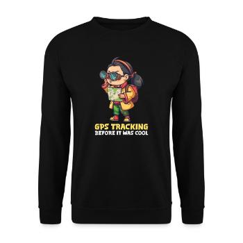 Chinesische Mutter GPS-Tracking, bevor es cool war - Unisex Pullover - Schwarz - Vorne - Alina (178cm) & Michal (187cm)