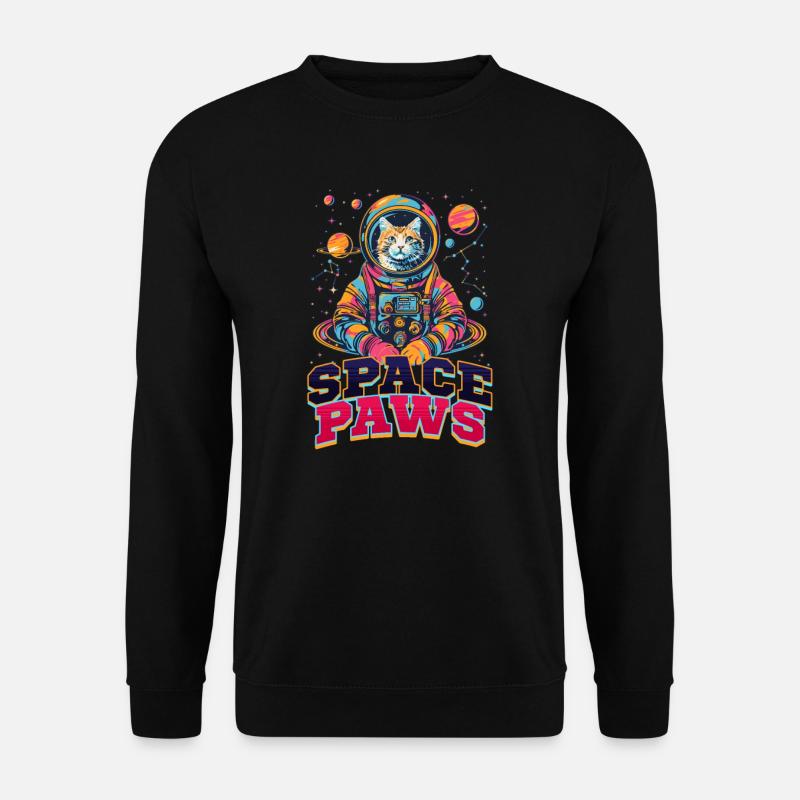 Chat astronaute pattes de l’espace - Sweat-shirt Unisexe - noir