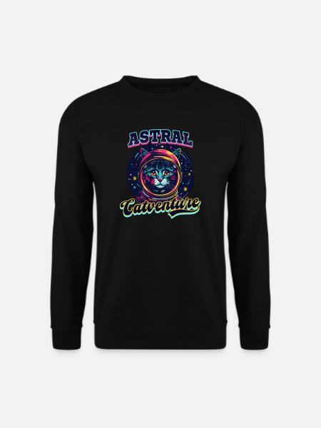 Cat Astronaut Astral Catventure - Unisex Sweatshirt - black