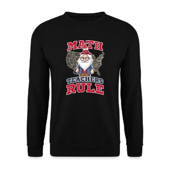 4. Juli Mathelehrer Gnome Lehrer Regel - Unisex Pullover - Schwarz - Vorne - Alina (178cm) & Michal (187cm)