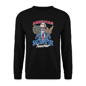 4. Juli Mathelehrer Amerikanischer Mathelehrer - Unisex Pullover - Schwarz - Vorne - Alina (178cm) & Michal (187cm)