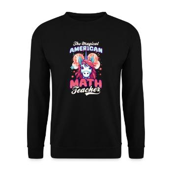 4. Juli Mathelehrer Magical American - Unisex Pullover - Schwarz - Vorne - Alina (178cm) & Michal (187cm)