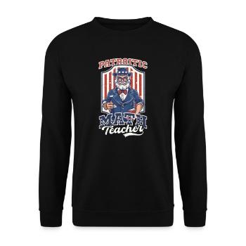 4. Juli Mathelehrer Patriotisch Vintage Retro - Unisex Pullover - Schwarz - Vorne - Alina (178cm) & Michal (187cm)