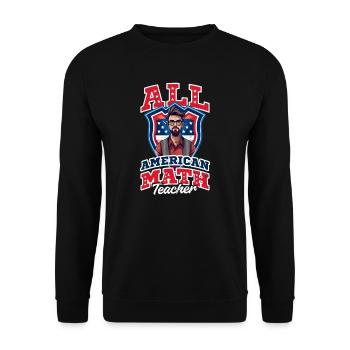 4. Juli Mathelehrer All American Math Teacher - Unisex Pullover - Schwarz - Vorne - Alina (178cm) & Michal (187cm)