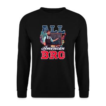 4. Juli Mathelehrer All American Bro - Unisex Pullover - Schwarz - Vorne - Alina (178cm) & Michal (187cm)