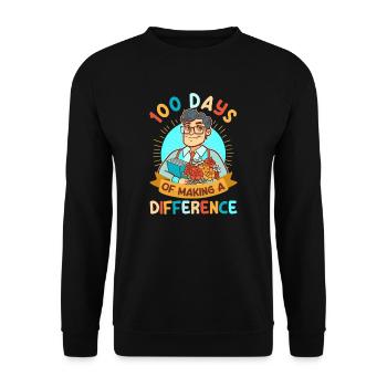 100 Tage Schullehrer, der den Unterschied macht - Unisex Pullover - Schwarz - Vorne - Alina (178cm) & Michal (187cm)