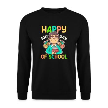 100 jours d’enseignant heureux 100 jours d’école - Sweat-shirt Unisexe - noir - Devant - Alina (178cm) & Michal (187cm)