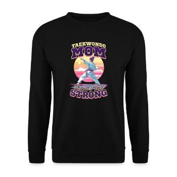 Taekwondo Mom Taekwondo Mom: Proud And Strong - Unisex Sweatshirt - black - Front - Alina (178cm) & Michal (187cm)