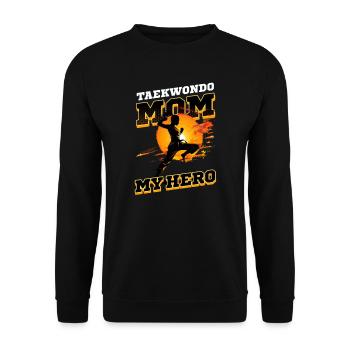 Taekwondo Mom Taekwondo Mom: My Hero - Unisex Sweatshirt - black - Front - Alina (178cm) & Michal (187cm)
