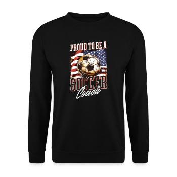 Fußballtrainer stolz darauf, ein Fußballtrainer zu sein - Unisex Pullover - Schwarz - Vorne - Alina (178cm) & Michal (187cm)