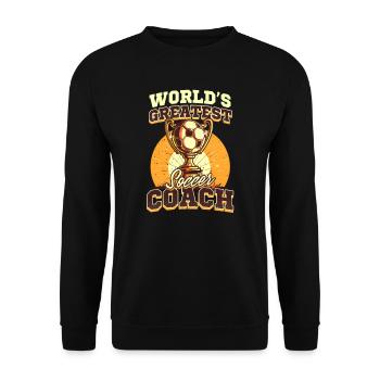 Fußballtrainer Der beste Fußballtrainer der Welt - Unisex Pullover - Schwarz - Vorne - Alina (178cm) & Michal (187cm)