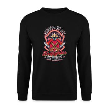 Feuerwehrmann Opa Opa Tag Feuerwehrnacht - Unisex Pullover - Schwarz - Vorne - Alina (178cm) & Michal (187cm)