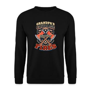 Firefighter Grandpa Fighting Fires - Unisex Sweatshirt - black - Front - Alina (178cm) & Michal (187cm)