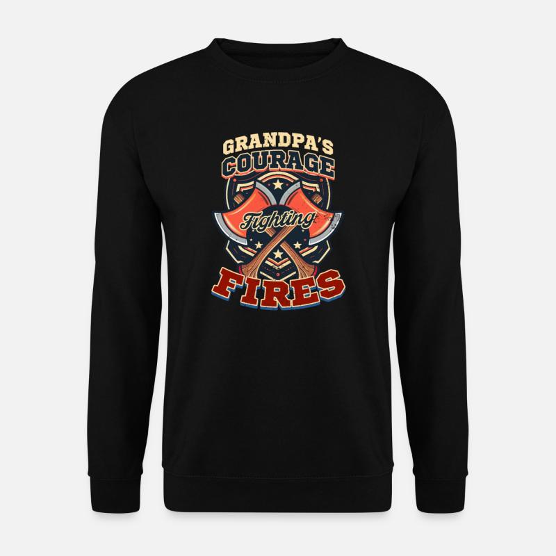 Firefighter Grandpa Fighting Fires - Unisex Sweatshirt - black