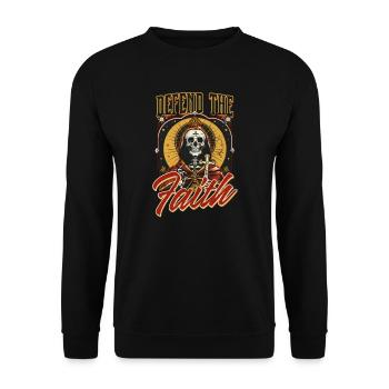 Orthodox Defend The Faith - Unisex Sweatshirt - black - Front - Alina (178cm) & Michal (187cm)