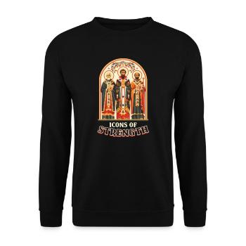 Orthodox Icons Of Strength - Unisex Sweatshirt - black - Front - Alina (178cm) & Michal (187cm)
