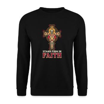 Orthodox Stand Firm In Faith - Unisex Sweatshirt - black - Front - Alina (178cm) & Michal (187cm)