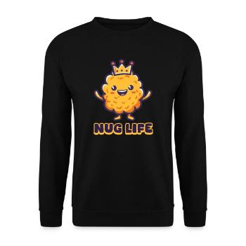 Nugget de poulet Nug Life - Sweat-shirt Unisexe - noir - Devant - Alina (178cm) & Michal (187cm)