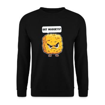 Chicken Nugget Got Nuggets? - Unisex Pullover - Schwarz - Vorne - Alina (178cm) & Michal (187cm)