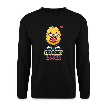 Chicken Nugget Nugget Liebhaber - Unisex Pullover - Schwarz - Vorne - Alina (178cm) & Michal (187cm)
