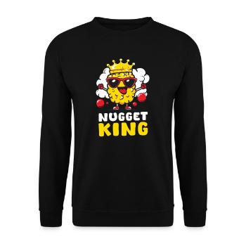 Chicken Nugget Nugget König - Unisex Pullover - Schwarz - Vorne - Alina (178cm) & Michal (187cm)