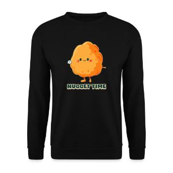 Chicken Nugget Nugget Zeit - Unisex Pullover - Schwarz - Vorne - Alina (178cm) & Michal (187cm)