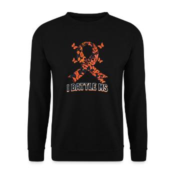 MS-Bewusstsein Ich kämpfe gegen Ms - Unisex Pullover - Schwarz - Vorne - Alina (178cm) & Michal (187cm)