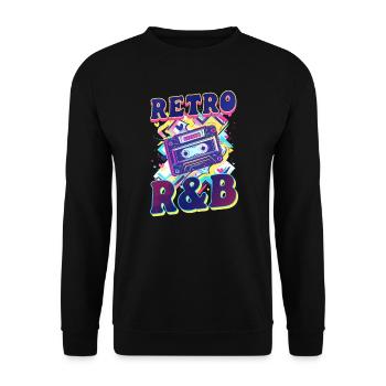 90er Jahre R&B Retro R&B - Unisex Pullover - Schwarz - Vorne - Alina (178cm) & Michal (187cm)